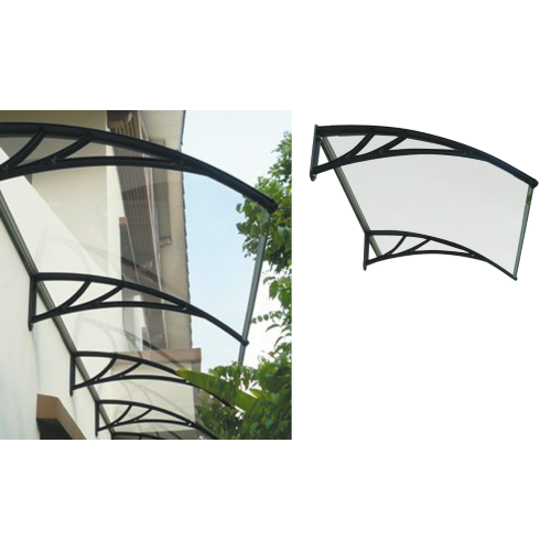 soporte de refugio en resina negra 80x120 cm cubierta exterior de marquesina
