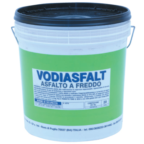 Gaine mastic Vodiasfalt Asphalt Cold Extra 20 kg pour pavage de murs