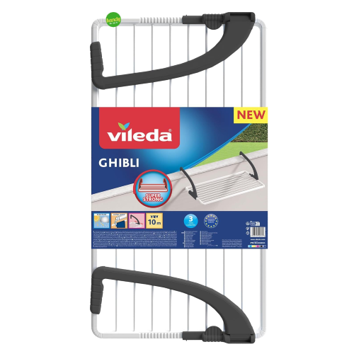 Vileda Ghibli resin balcony clothes airer 100x74x26 cm with 10 m of drying space balcony clothes airer