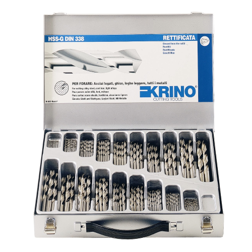 Krino cassetta valigetta 150 punte rettificate serie corta kit trapano