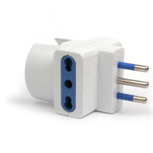 Dreifachstecker 6A 10A Doppelbuchsenadapter schuko 10A 16A + T.