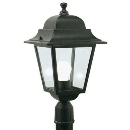 lanterna lampada per palo quadrata attacco E27 100W nero per esterno