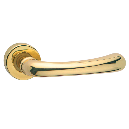 4 pz maniglia ottone oro lucido con rosetta per porta porte blindate mano dx