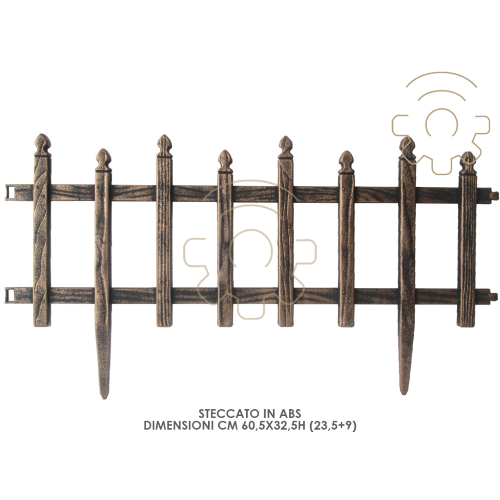 Fence fence in antique gold ABS for garden flowerbeds cm 60,5x32,5h external fence