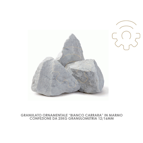 25 kg ornamental granules in white Carrara marble outside garden fountains