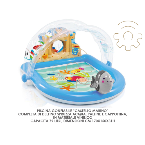 Intex 57421 aufblasbarer Pool Castello Marino cm 170 x 150 x 81 h Kinderspiel Garten im Freien Garten Meer