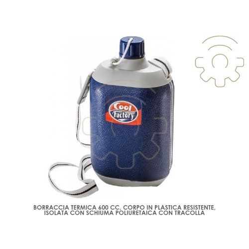 Uniflame Thermoflasche 600 ccm isolierter Kunststoff mit Schultergurt aus Polyurethanschaum