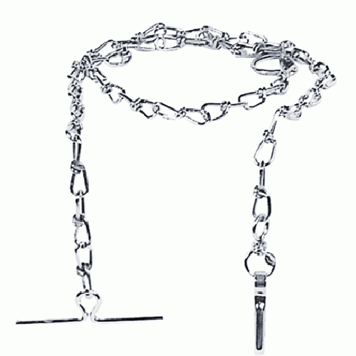 chain for dog in chromed steel with snap hook and crossbar 120 cm chains