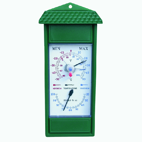 ABS-Ignometer-Thermometer mit minimaler und maximaler Temperatur 24,5 x 11 cm fÃ¼r AuÃŸen- und InnenrÃ¤ume