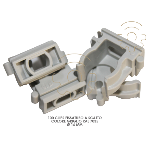 10 snap hose clips? 16 mm gray color for mounting on rail or wall