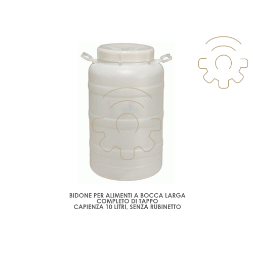 10 liter wide mouth food drum with BL10 cap without tap