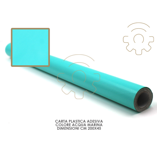 Carta plastica pellicola adesiva acqua marina mt 2x45 cm per cassetti mobili