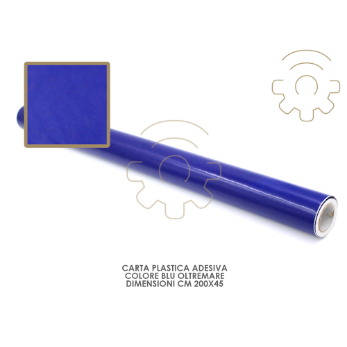 Carta plastica pellicola adesiva blu oltremare mt 2x45 cm per cassetti mobili