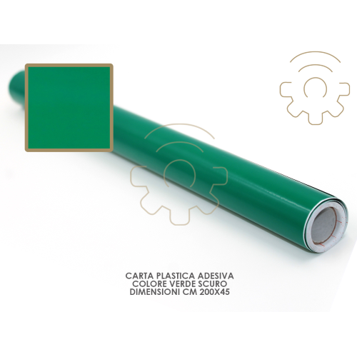 Carta plastica pellicola adesiva verde scuro mt 2x45 cm per cassetti mobili