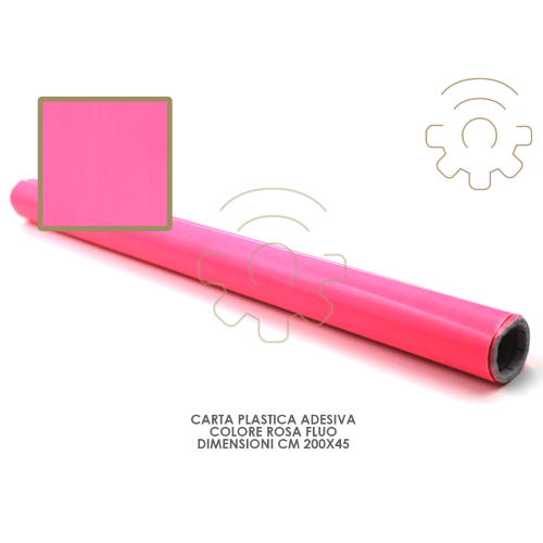 Carta plastica pellicola adesiva rosa fluo mt 2x45 cm per cassetti mobili