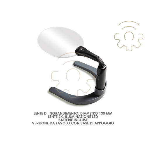 Magnifying glass with led light? 130 mm lens 2x batteries including support base