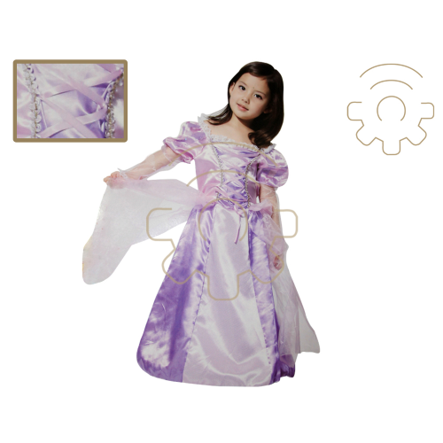 Carnival costume for little girl Purple Princess 120-130 Cm dress and veil