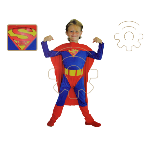Carnival costume child from Superman super hero super heroes size XL 130-140 Cm overalls cape cuffs carnival party parties