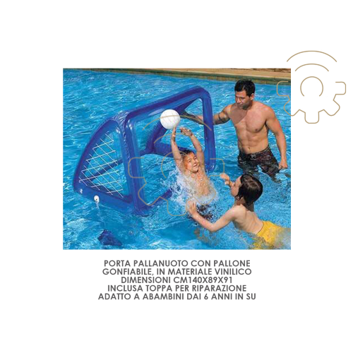 Intex 58507 porta pallanuoto gonfiabile con pallone cm 140x89x91 inclusa toppa riparazione giochi acqua piscina bambini