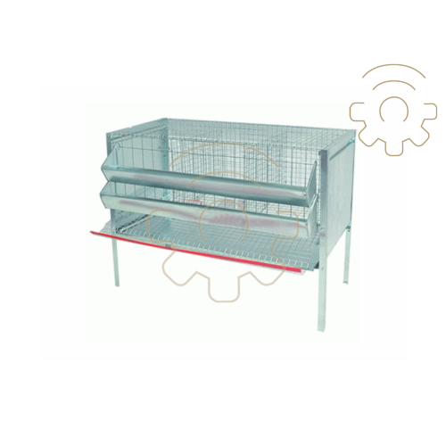Cage for laying hens with 3 cells in galvanized sheet cm 107x50x80h suitable for 9 hens with egg collector