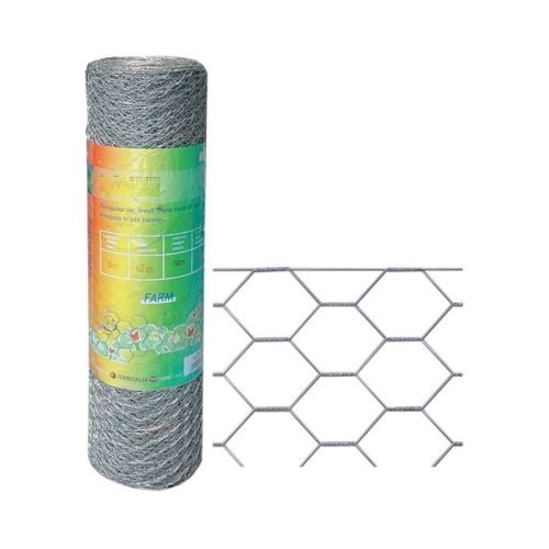 Roll 50 mt h 50 cm triple twist galvanized net 25x0.7 mm for cages and fences for chicken coops
