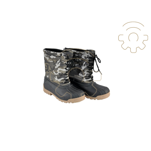 Nebraska Camouflage Ankle Boots GrÃ¶ÃŸe 43/44 in PVC gefÃ¼ttert mit Polyester mit rutschfester Sohle