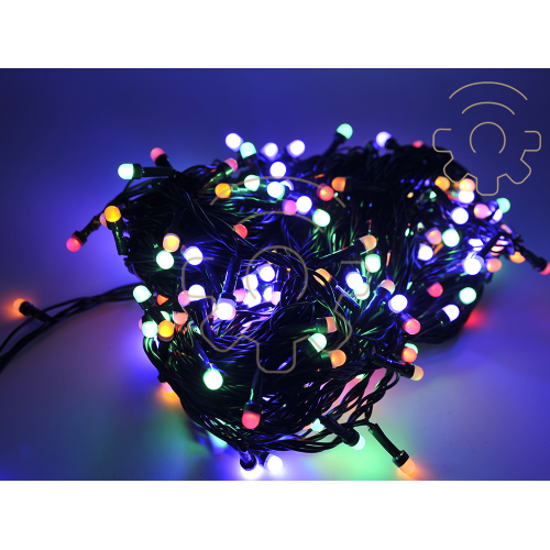 Serie 300 mehrfarbige LED Weihnachtslichter 24 m Kette fÃ¼r AuÃŸen- und Innen IP65 grÃ¼nes Kabel
