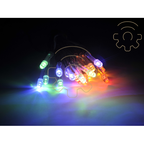 Stringa serie 20 luci di Natale a led multicolore a batterie pile 2 mt catena 2 giochi per esterno e interno