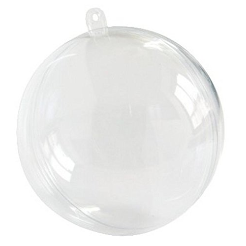 2 pz sfera pallina plexiglass trasparente 14 cm per découpage decoro albero di Natale natalizie