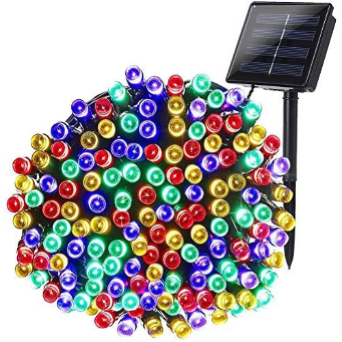 200 multicolored led Christmas lights solar panel 16 mt chain with 8 games for indoor outdoor series