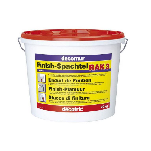 Decomur RAK3 22 kg ready-to-use light white roller putty for professional indoor use