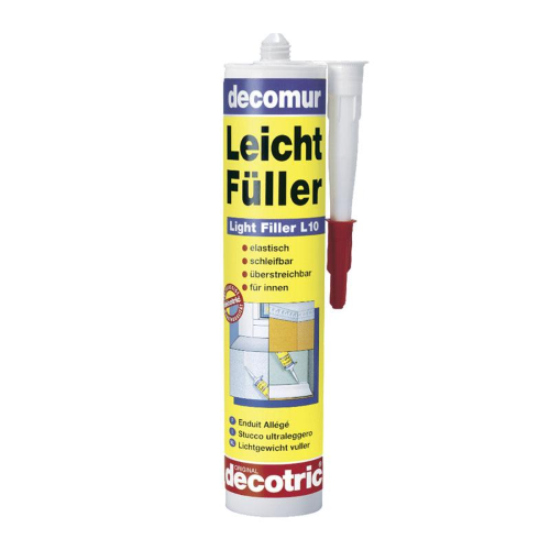 Decomur L10 Leichtfüller stucco bianco in cartuccia 310 ml ultraleggero pronto all'uso