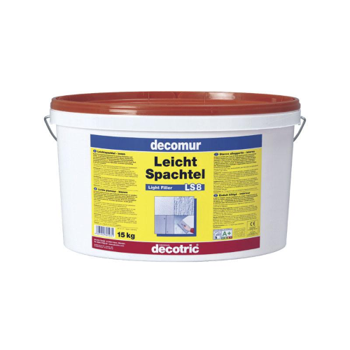 Decomur LS8 Leicht Spachtel gebrauchsfertiger weißer Rollspachtel 15 kg für den Innenausbau, glatte und gleichmäßige Wände