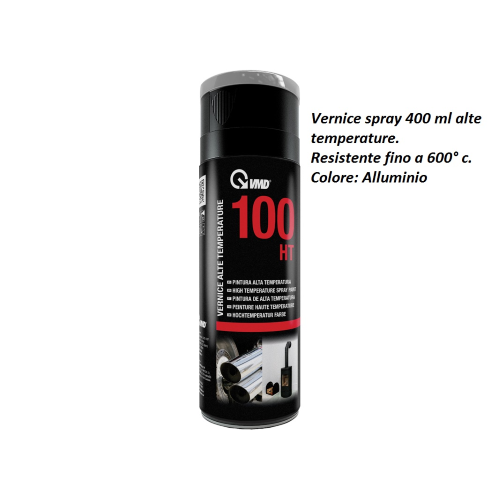 VMD bomboletta 400 ml vernice spray Alluminio alte temperature per camini stufe forni barbecue resistente fino a 600° c.
