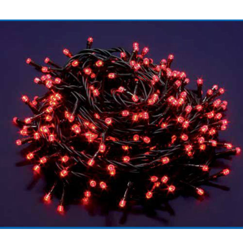 Stringa serie 200 luci di Natale a led rosso 16 mt catena con 8 giochi per interno esterno