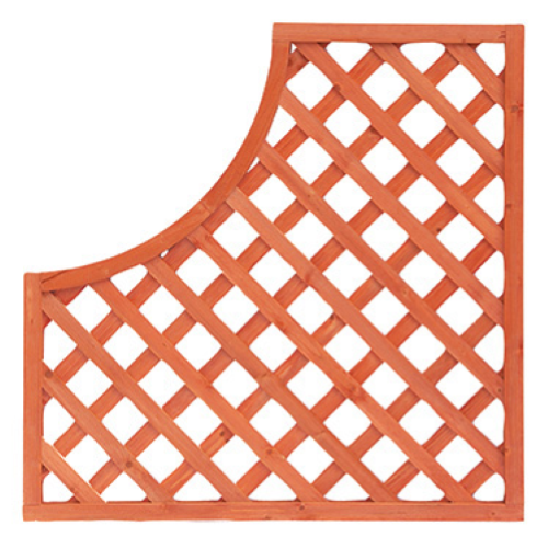 A-shaped grilled panel with arch in treated wood 90x90 cm for outdoor garden terrace