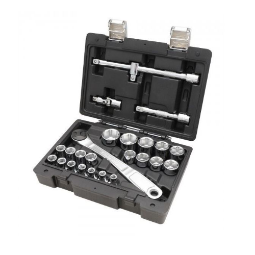 Beta 25 pcs hex socket wrench set with 1/2 &quot;steel ratchet various sizes in shockproof case art.923E / C25