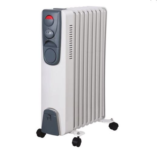 Effewarm radiatore ad olio K220 a 9 elementi 2000W con termostato regolabile e ruote
