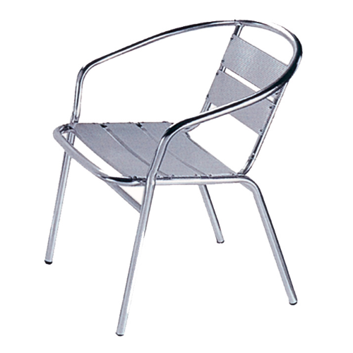 Club chair in aluminum 52x61x69h cm for outdoor restaurant bar