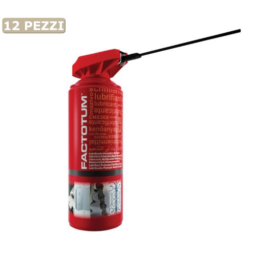 VMD factotum 12 bombolette spray lubrificante protettivo multiuso 400 ml erogatore due vie sbloccante