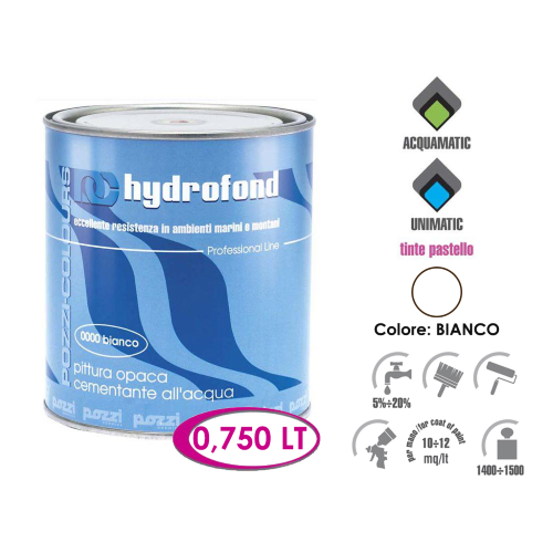 Pozzi 750 ml Hydrofond esmalte pintura imprimación blanco mate antioxidante al agua cementado para madera pared de hierro