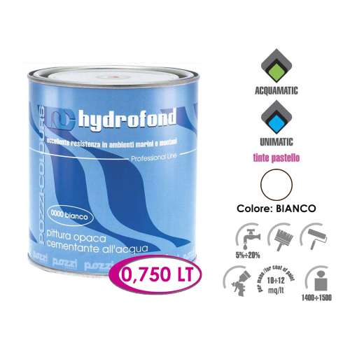 Pozzi Hydrofond 2,5 lt esmalte blanco mate imprimación de cemento antioxidante al agua para pared de hierro de madera