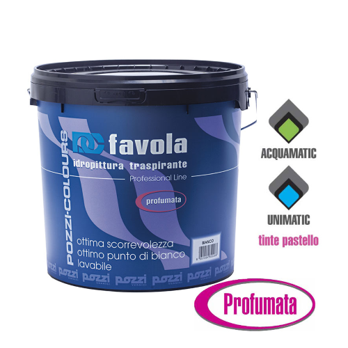 Pozzi Favola 14 lt washable hydro paint white anti-mold super breathable professional perfumed for interiors