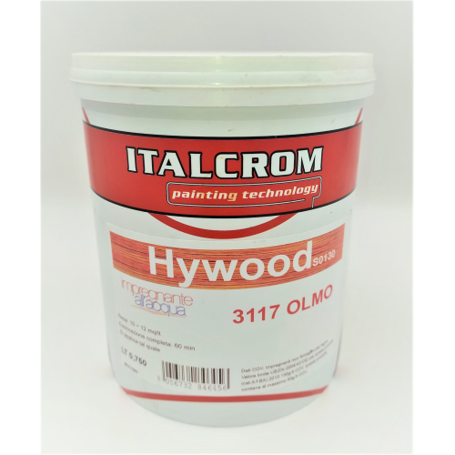 Italcrom Hywood Agent d&#39;imprÃ©gnation protecteur Ã  l&#39;eau pour bois 0,750 lt orme 3117 vernis inodore
