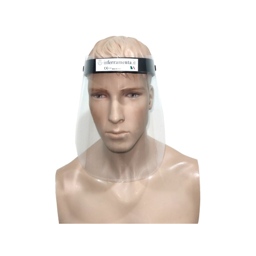 Adjustable and comfortable anti-fog protection visor in transparent polycarbonate