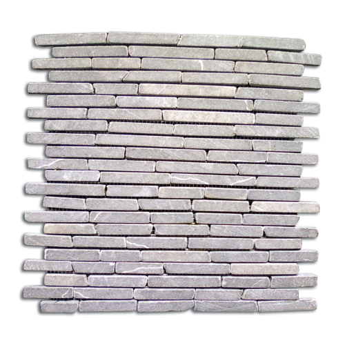 30x30 cm mosaic tile in natural gray stone with strips for interior and exterior cladding