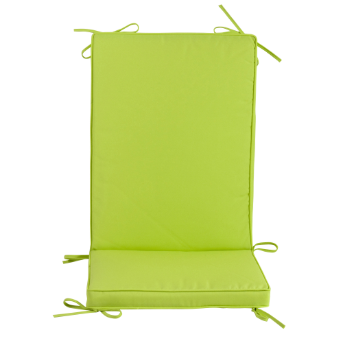 Boîte de coussins pour fauteuils 4 pièces avec dossier moyen vert pomme 93x41x5 cm pour jardin extérieur