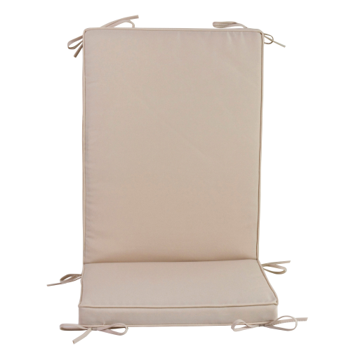 Box coussins pour fauteuils 4 pcs avec dossier moyen en écru 93x41x5 cm pour jardin extérieur