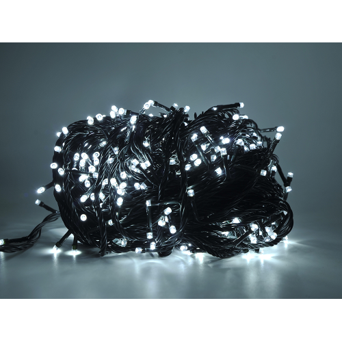 Luccika Crylight LED-Lichterkette Serie Ice White für Weihnachtsbaum mit 8 Spielen grüne Schnur für den Innen- und Außenbereich