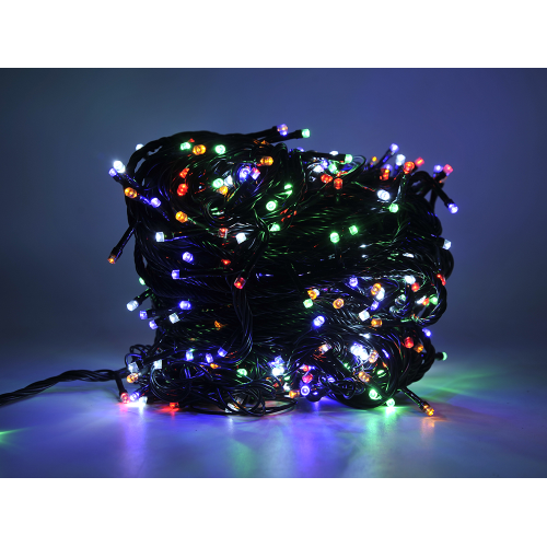 Crylight stringa serie luci di Natale a led multicolore con 8 giochi cavo verde per uso esterno interno catena